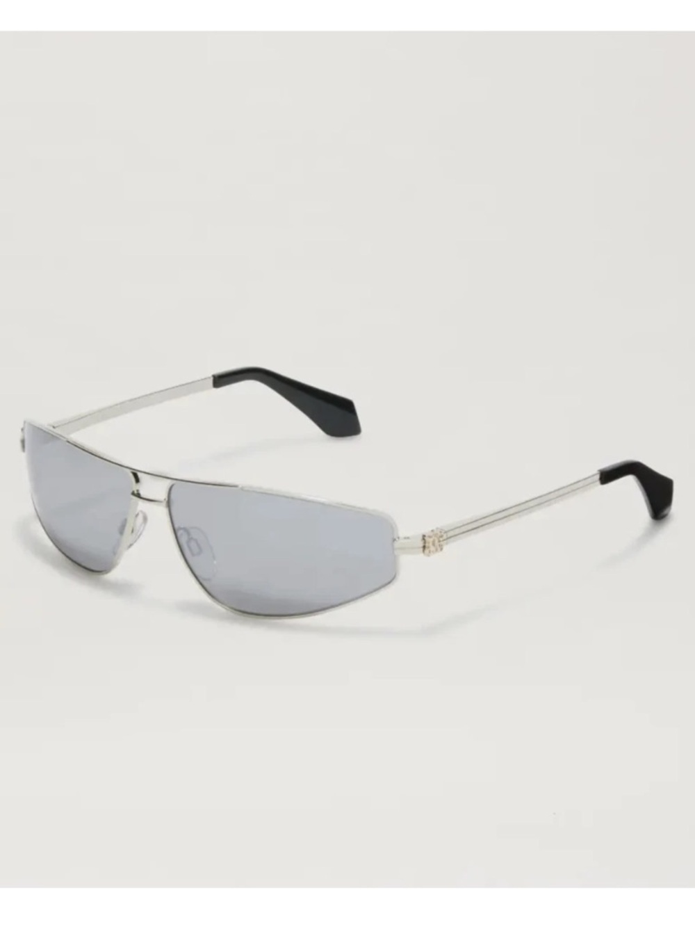 Palm Angels Clavey Silver Metal Aviator Sunglasses Gray Lens NWT